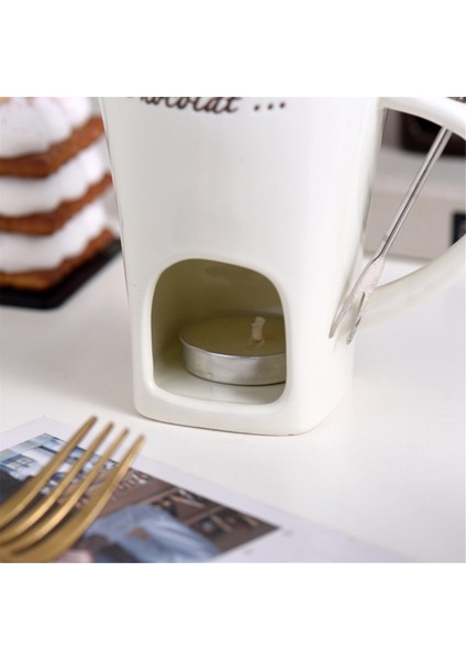Fonduum Kupa Set Çikolatalı Peynir Süt Krema Seti Tek Tereyağı Melter Pişirme Fincan Şamdan Kahverengi (Yurt Dışından) indirimleri