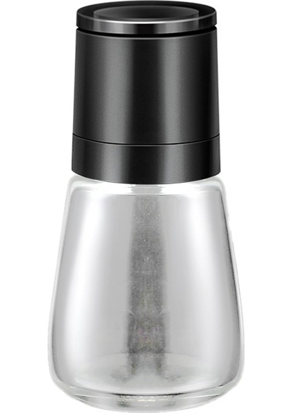 Manuel Tuz Biber Öğütücü Şeffaf Cam Öğütücü Biber Taş Tahlil Şişe Şişe Mutfak Gadgets Siyah (Yurt Dışından)