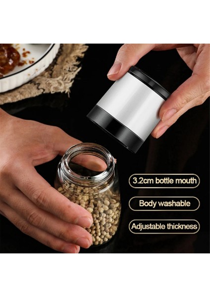 Manuel Tuz Biber Öğütücü Şeffaf Cam Öğütücü Biber Taş Tahlil Şişe Şişe Mutfak Gadgets Siyah (Yurt Dışından) modelleri