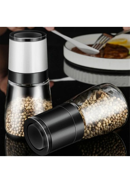Manuel Tuz Biber Öğütücü Şeffaf Cam Öğütücü Biber Taş Tahlil Şişe Şişe Mutfak Gadgets Siyah (Yurt Dışından) fırsatları