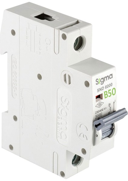 6SM150B B Tipi Monofaze 50A 6ka Otomatik Sigorta