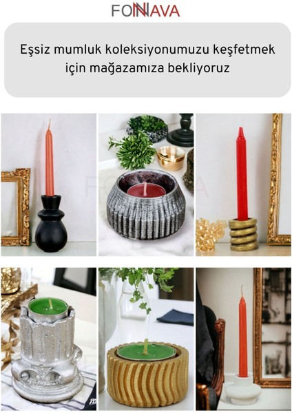 Şamdan Mumluk Dekoratif Mumluk Beyaz Renk Tealight Mumluk Model 37