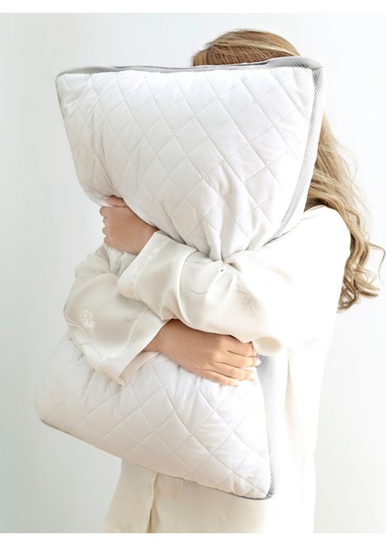 Klimalı Yastık - Beyaz/Açık Gri - 50x70 cm fırsatları
