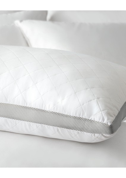 Klimalı Yastık - Beyaz/Açık Gri - 50x70 cm