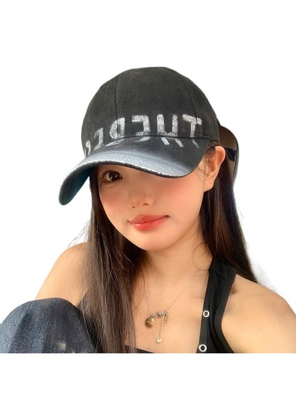 Kadınlar Için Geniş Siperlikli ve Büyük Yüzlü, Küçük Ördek Gagalı Şapka, Tüm Maç Şapka Trendini Gösteren Amerikan Retro Yıkanmış Eski Harfli Beyzbol Şapkası (Yurt Dışından) fiyatları