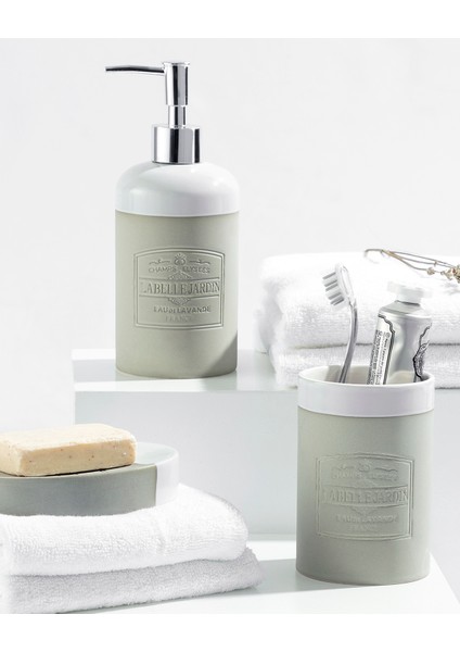 Adalene 3'lü Banyo Seti Modern Tasarım Porselen Malzeme 8,1 x 8,1 x 19,3 cm