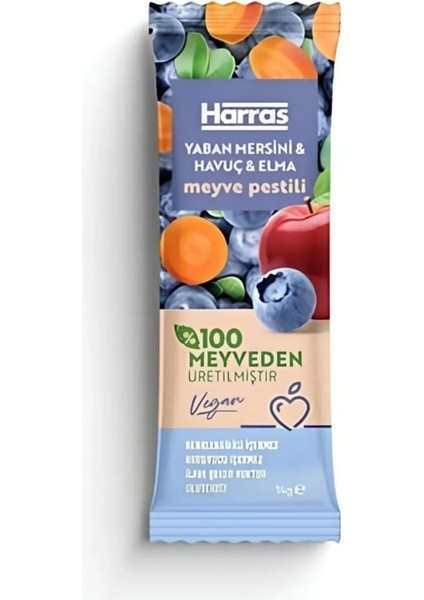 Harras Vegan Yaban Mersinli Meyve Pestili x 10