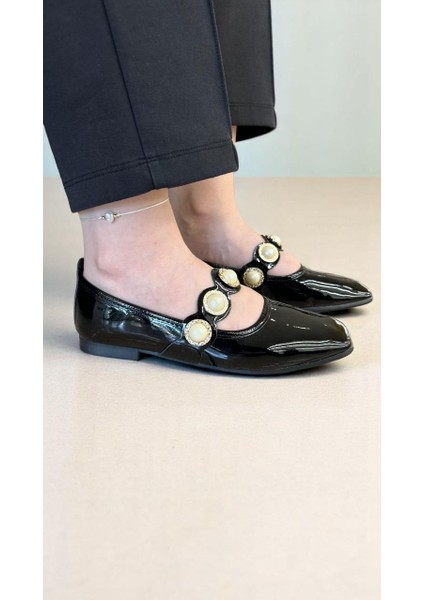 1275 Siyah Taş Detaylı Fantezi Tam Ortopedik Casual Kısa Topuklu Kadın Ayakkabı fiyatları