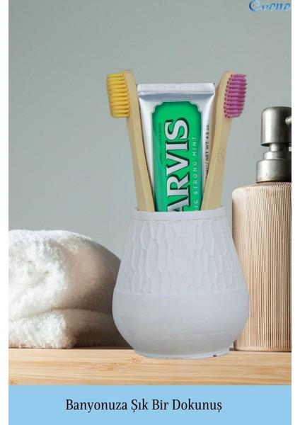 Diş Fırçalığı Tezgah Üstü Diş Fırçası Standı Vazo Model