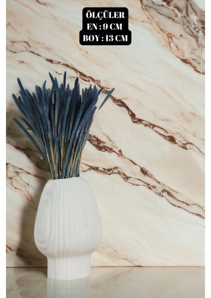 Dekoratif Vazo El Yapımı Beyaz Renk Model 13 fırsatları