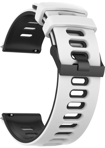 Samsung Galaxy Watch 46MM Için 22MM Çift Renkli Silikon Kayış, Ayarlanabilir Saat Kayışı Değiştirme - Beyaz/siyah (Yurt Dışından)