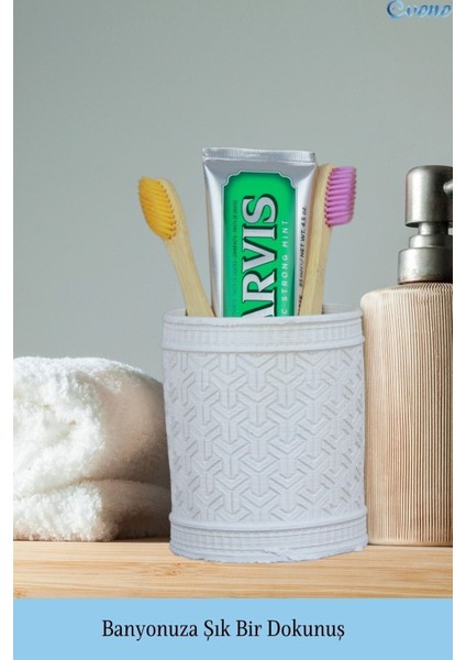 Diş Fırçalığı Tezgah Üstü Diş Fırçası Standı Y Desenli Model