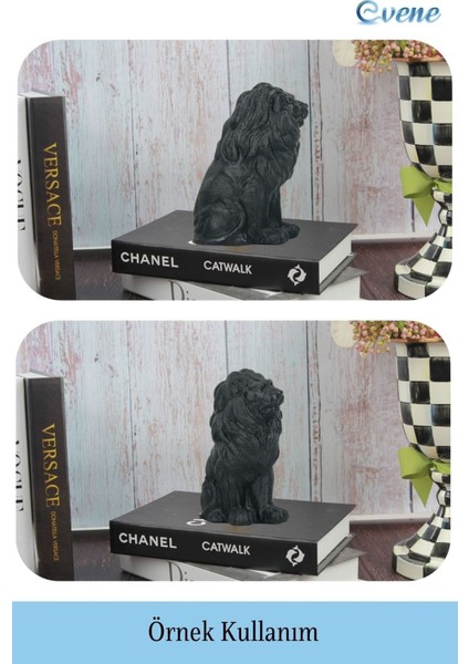 Dekoratif Biblo Oturan Aslan Heykel El Yapımı Hediyelik Süs Eşyası Model Aslan 2