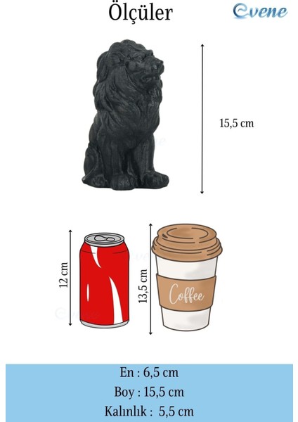 Dekoratif Biblo Oturan Aslan Heykel El Yapımı Hediyelik Süs Eşyası Model Aslan 2