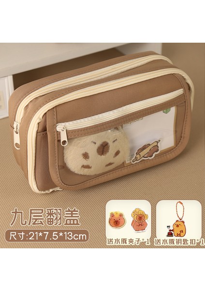 Kapi Bara Kalem Kutusu Büyük Kapasiteli Kalem Kutusu Çok Fonksiyonlu Kırtasiye Kutusu Dokuz Katmanlı Kalem Kutusu (Yurt Dışından)