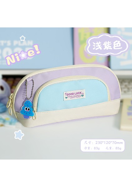 Yeni Renk Çatışması Kırtasiye Kutusu Asılı Süslemeler Büyük Kapaklı Evrensel Kalem Çantası Büyük Kapasiteli Yüksek Değerli Basit Kalem Çantası (Yurt Dışından)