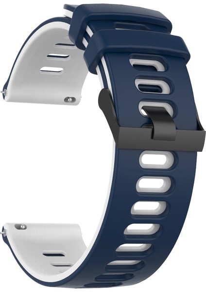 Samsung Galaxy Watch 46MM Için 22MM Çift Renkli Silikon Kayış, Ayarlanabilir Saat Kayışı Değiştirme - Gece Mavisi/beyaz (Yurt Dışından)