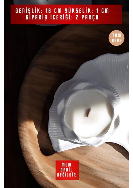 Beyaz Sunumluk Takı Tabağı Dekoratif Tepsi Obje Seti 2 Parça Model 1014