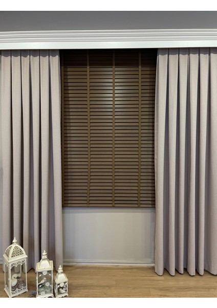 Kahverengi Ahşap Jaluzi Perde 50 mm Ofis Modern ve Tüm Mekanlar Için