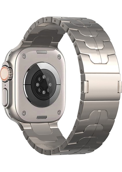 Apple Watch 10 46MM/ULTRA 2/ultra 49MM/9 8 7 45MM/SE (2023) Se (2022) Se 6 5 4 44MM/3 2 1 42MM Manyetik Titanyum Alaşımlı Saat Kayışı - Titanyum (Yurt Dışından)