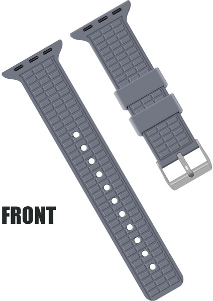 Apple Watch Series 10 42MM/9 8 7 41MM/SE (2023) Se (2022) Se 6 5 4 40MM/3 2 1 38MM Kayış Izgara Desenli Silikon Saat Bandı - Turkuaz Yeşil (Yurt Dışından) modelleri