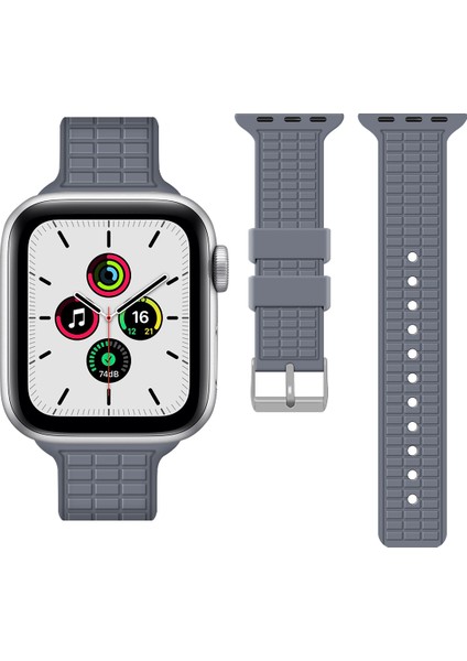 Apple Watch Series 10 42MM/9 8 7 41MM/SE (2023) Se (2022) Se 6 5 4 40MM/3 2 1 38MM Kayış Izgara Desenli Silikon Saat Bandı - Turkuaz Yeşil (Yurt Dışından) fırsatları