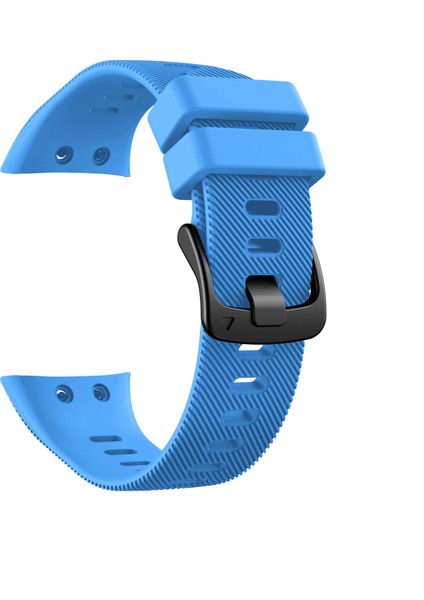 Garmin Forerunner 45-Sky Blue Için Siyah Tokalı Silikon Saat Kayışı (Yurt Dışından)