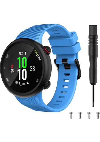 Garmin Forerunner 45-Sky Blue Için Siyah Tokalı Silikon Saat Kayışı (Yurt Dışından) modelleri