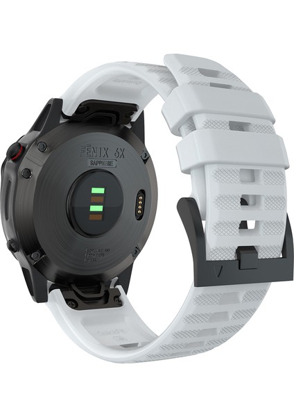Garmin Fenix 7x/6x Gps/6x Pro Akıllı Saat Kayışı Değişimi Için 26 mm Silikon Saat Kayışı - Beyaz (Yurt Dışından)