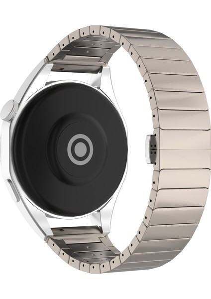 Huawei Watch Gt 4 Pro/gt 3 46MM/SAMSUNG Galaxy Watch3 45MM/GARMIN Vivoactive 4 Tokalı 1 Boncuklu Alaşımlı Saat Kayışı - Titanyum (Yurt Dışından)