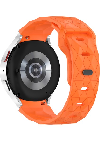 Samsung Galaxy Watch Fe 40MM/WATCH6/WATCH6 Classic/watch 5/watch 5 Pro Silikon Saat Kayışı Futbol Desenli - Turuncu (Yurt Dışından)