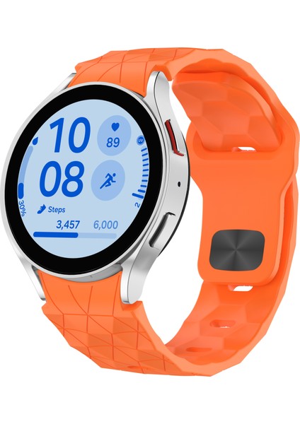 Samsung Galaxy Watch Fe 40MM/WATCH6/WATCH6 Classic/watch 5/watch 5 Pro Silikon Saat Kayışı Futbol Desenli - Turuncu (Yurt Dışından) indirimleri