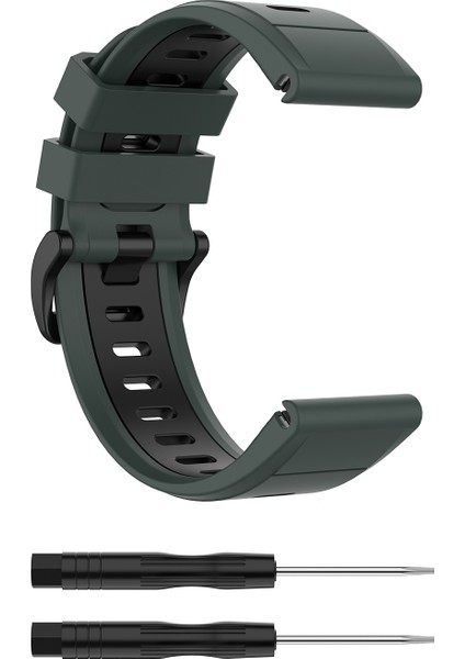 Garmin Fenix 6x/fenix 5x Için Iki Renkli Silikon Akıllı Saat Kayışı, Yedek Ayarlanabilir Bilek Bandı - Yeşil/siyah (Yurt Dışından) indirimleri