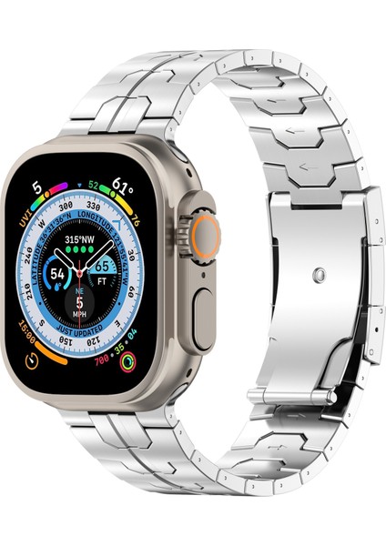 Apple Watch 10 46MM/ULTRA 2/ultra 49MM/9 8 7 45MM/SE (2023) Se (2022) Se 6 5 4 44MM/3 2 1 42MM Titanyum Alaşımlı Kayış Bandı - Gümüş (Yurt Dışından) indirimleri