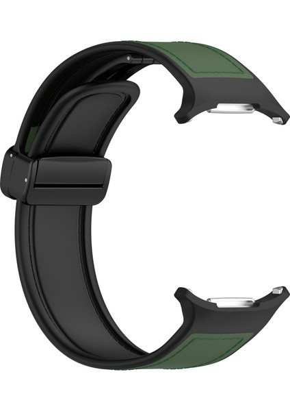 Samsung Galaxy Watch Ultra 47MM Saat Kayışı Manyetik Tokalı Deri Kaplı Silikon Bileklik - Yeşil (Yurt Dışından) fırsatları