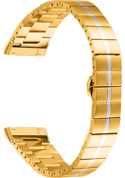 Fitbit Versa 4/sense 2 Paslanmaz Çelik Saat Kayışı Bilek Bandı Yedek Parçası - Altın + Gümüş (Yurt Dışından)