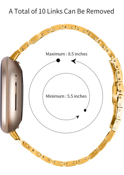 Fitbit Versa 4/sense 2 Paslanmaz Çelik Saat Kayışı Bilek Bandı Yedek Parçası - Altın + Gümüş (Yurt Dışından) modelleri