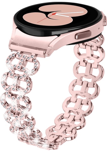 Samsung Galaxy Watch6 40MM 44MM/WATCH6 Classic 43MM 47MM Yapay Elmas Dekorlu Kabak Şeklinde Saat Kayışı Alaşımlı Kayış-Pembe (Yurt Dışından) fiyatları