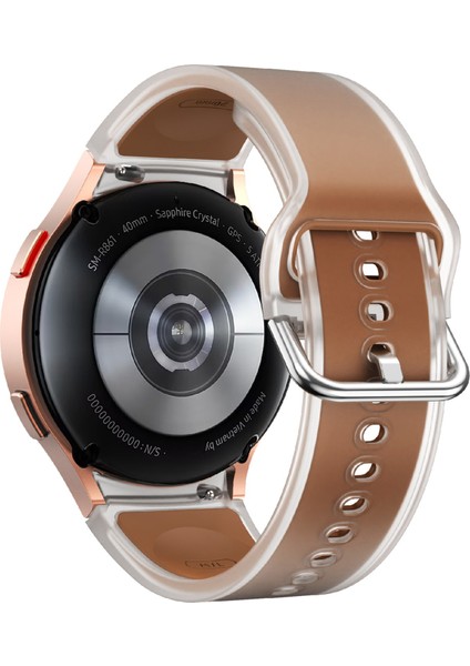 Samsung Galaxy Watch Fe/7/6/5/4 Şeffaf Tasarım Saat Kayışı Ayarlanabilir Silikon Kayış - Şeffaf Koyu Kahverengi (Yurt Dışından)