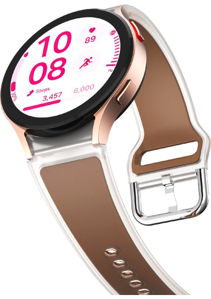 Samsung Galaxy Watch Fe/7/6/5/4 Şeffaf Tasarım Saat Kayışı Ayarlanabilir Silikon Kayış - Şeffaf Koyu Kahverengi (Yurt Dışından) fırsatları
