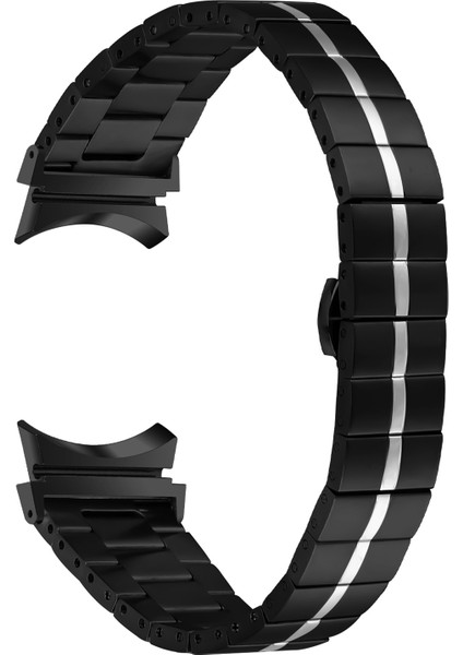 Samsung Galaxy Watch Fe 40MM/WATCH4/WATCH4 Classic/watch4 Active/watch 5/watch 5 Pro Paslanmaz Çelik Kayış Bileklik - Siyah + Gümüş (Yurt Dışından)