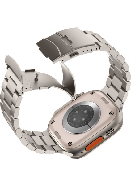 Apple Watch Series 10 42MM/9 8 7 41MM/SE (2023) Se (2022) Se 6 5 4 40MM/3 2 1 38MM 3 Boncuklu Titanyum Alaşımlı Saat Kayışı Yedek Bant-Titanyum (Yurt Dışından) indirimleri