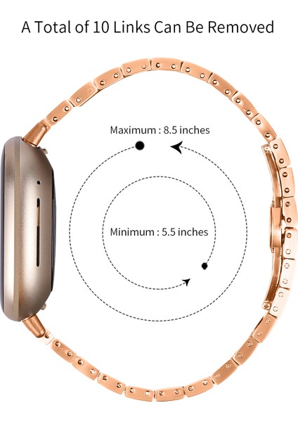 Fitbit Versa 4/sense 2 Paslanmaz Çelik Saat Kayışı Bilek Bandı Yedek Parçası - Gül Altın + Gümüş (Yurt Dışından) modelleri