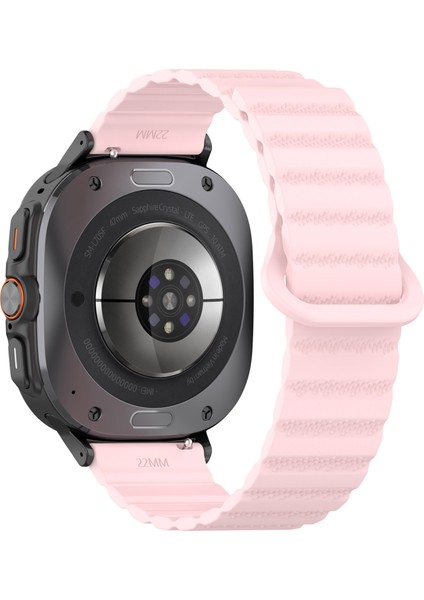 Samsung Galaxy Watch Ultra 47MM Manyetik Silikon Saat Kayışı Yedek Kayışı - Pembe (Yurt Dışından)