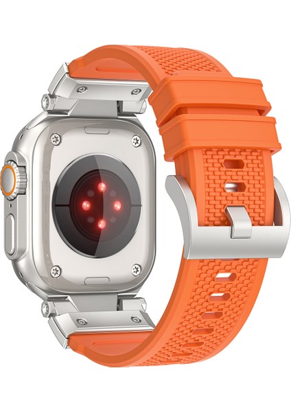Apple Watch 10 46MM/ULTRA 2/ultra 49MM/9 8 7 45MM/SE (2023) Se (2022) Se 6 5 4 44MM/3 2 1 42MM Lastik Bant-Turuncu (Yurt Dışından)