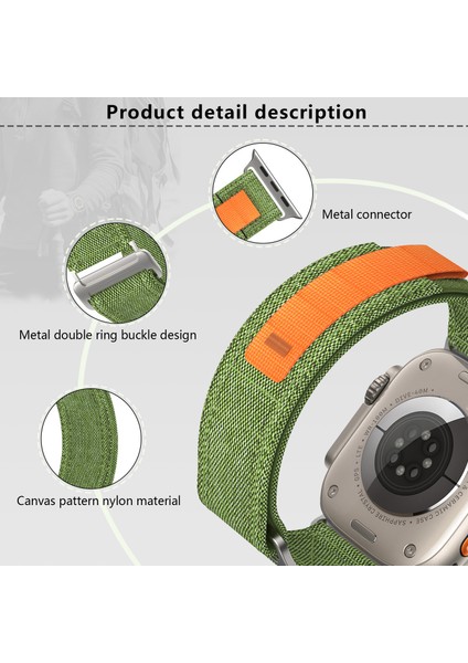 Kalebol Apple Watch Series 10 42MM/9 8 7 41MM/SE (2023) Se (2022) Se 6 5 4 40MM/3 2 1 38MM Naylon Saat Kayışı Ayarlanabilir Kayış - Açık Gri (Yurt Dışından) indirimleri