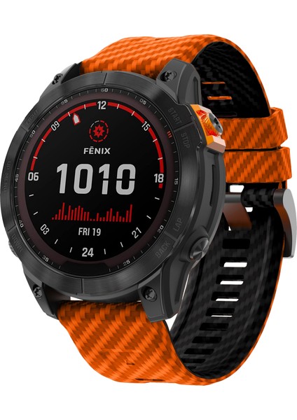 Garmin Fenix 7x Quickfit 26MM Karbon Fiber Dokulu Saat Kayışı Ayarlanabilir Silikon Bant-Turuncu+Siyah (Yurt Dışından) fiyatları
