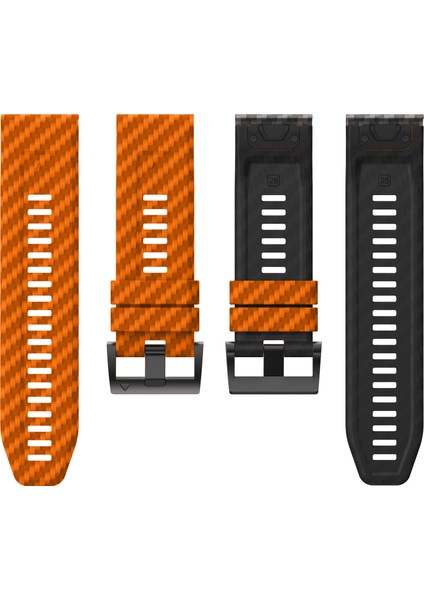 Garmin Fenix 7x Quickfit 26MM Karbon Fiber Dokulu Saat Kayışı Ayarlanabilir Silikon Bant-Turuncu+Siyah (Yurt Dışından) fırsatları