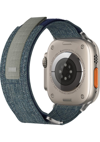 Kalebol Apple Watch Series 10 42MM/9 8 7 41MM/SE (2023) Se (2022) Se 6 5 4 40MM/3 2 1 38MM Naylon Saat Kayışı Ayarlanabilir Kayış-Mavi (Yurt Dışından)