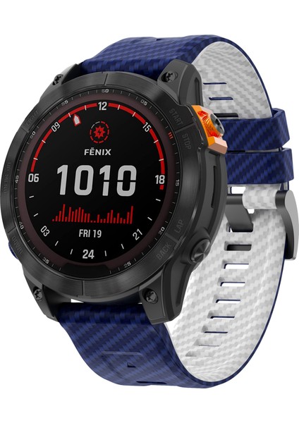 Garmin Fenix 7x Quickfit 26MM Karbon Fiber Dokulu Saat Kayışı Ayarlanabilir Silikon Bant-Safir+Beyaz (Yurt Dışından) fiyatları